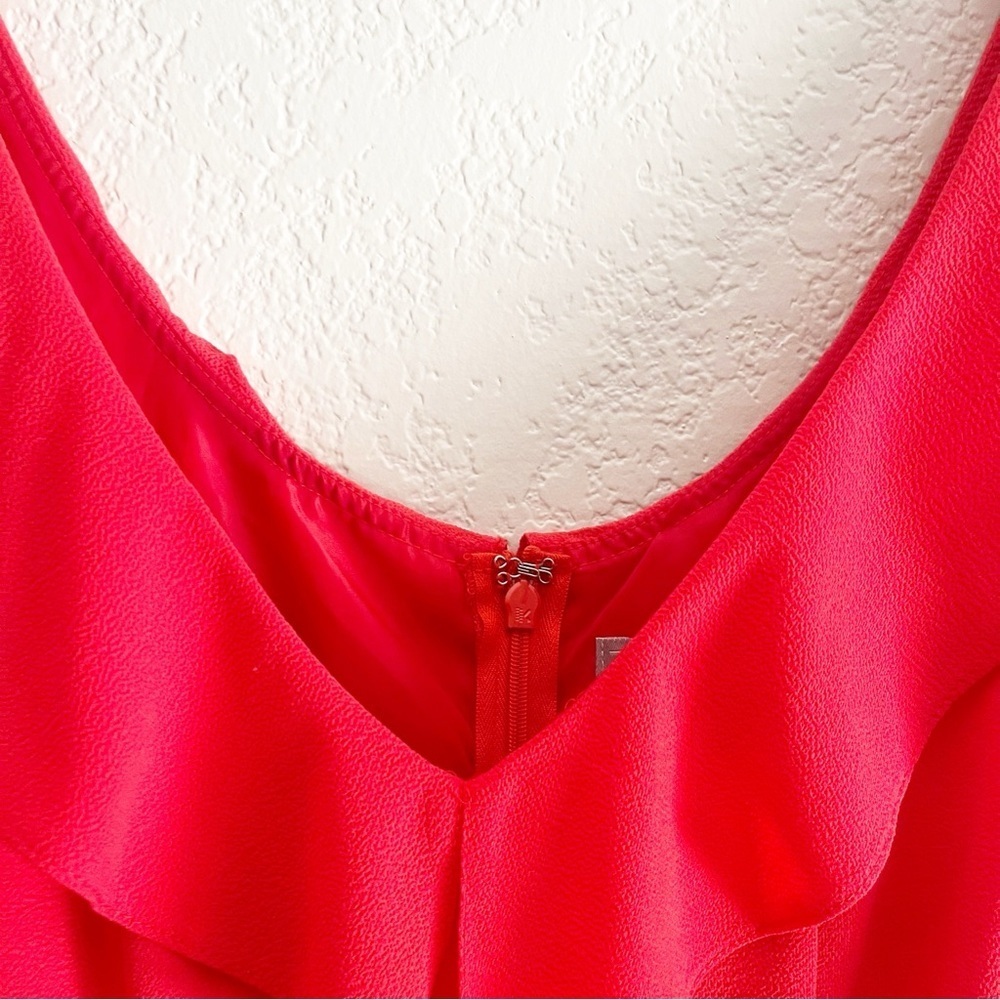 ASOS Red Mini Dress V Neck and Back Fit and Flare Size 6 - Picture 5 of 11